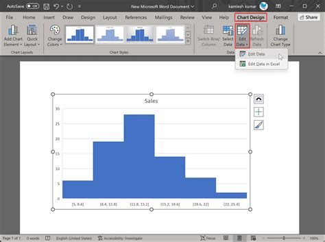 how to make a histogram in word.